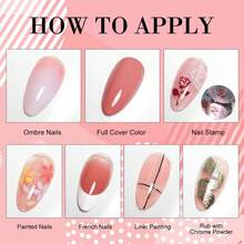 LIMEGIRL Gradient Painting Gel Set, 9 Colors Ombre Gel Nail Polish For Ombre Nails ,Wash-Free Painting Gel Set French Manicure DIY Nail Art,Off Gel Polish Kit For Salon And Nail Art DIY At Home - 彩色 - 查看 3