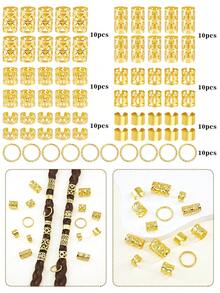 70个复古镂空金属发夹，发爪，发卡，发饰，适用于编发，爪子，夹子，发卡，夏季，头部饰品，发夹 - 金色 - 查看 6