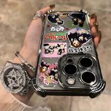 K-On Anime Cute Girl Y2K Sticker Phone Compatible With 16 15 14 13 12 11 Pro X XR XS 8 Plus Shockproof Transparent Soft Back Cover17  17promax - 銀色 - 查看 3