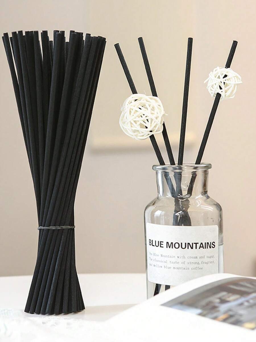 100pcs Odor Eliminating & Long Lasting Fragrance Diffuser Rattan Sticks, Scented Fiber Sticks For Indoor Use