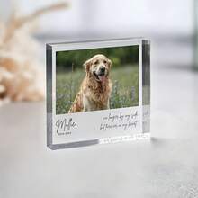 1pc 2D Flat, Customized Acrylic Pet Commemorative Plate, Personalized Acrylic Pet Commemorative Gift | Cat And Dog Warm Consolation Gift | Decoration And Floral Pattern, Perfect Gift For Pet Enthusiasts