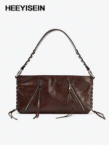 HEEYISEIN-Women Fashion Hobo Shoulder Bag PU Leather Casual Handbag Purses For Daily Outfits,Shoulder Bag With Strap Detail And Metal Eyelets On The Top