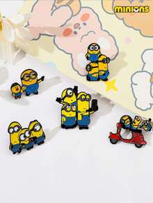 Minions 1/5pcs Minions Brooch Suitable For Clothes, Bags, Shoulder Straps, Pencil Cases, Unique And Beautiful, Can Be Used To Decorate Clothes And Bags, Can Be Given As Gifts To Friends, Suitable For Parties