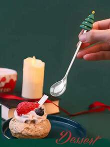 6pcs Christmas Coffee Spoon, Doll Cute Coffee Spoon Set, Stainless Steel Mixing Christmas Spoon, For Restaurant Christmas Party, Dessert Espresso, Milkshake, Jam, Christmas Gift