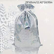 2PCS/Set Christmas Gift Packaging Bags With Drawstring Closure Festive Santa Reindeer Snowflake Tree Designs Multiple Styles Of Gift Packaging Bags Durable Plastic Holiday Treat Bags For Xmas Decorations Candy & Presents - Multicolor - View 25