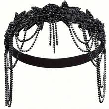 Bandă retro cu strasuri, bandă de păr de lux pentru mireasă, petrecere de nuntă, cu mărgele, accesorii de Ziua Îndrăgostiților - Multicolor - Vizualizare 4