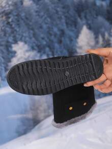 Botas de nieve hasta la pantorrilla para mujer, forro de felpa grueso, tacón de cuña, material cálido y suave, cremallera lateral, punta redonda, botas versátiles para exteriores (corre un tamaño talla grande pequeño)