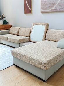 1 件印花可拆卸弹性沙发座垫套，适用于客厅、卧室、办公室沙发保护、家居装饰