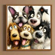 1PC DIY 5D Diamond Painting Kit Cute Puppy Pattern - Round Full Diamond Art Mosaic Craft, Home Wall Decor, Unframed - Multicolor - View 3