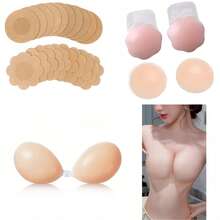 Sutien lipicios transparent fără bretele, sutien invizibil cu adeziv push-up, sutien din silicon fără spate, lavabil pentru femei cu costum de baie, rochie fără spate, bikini, potrivit pentru înot și alergare