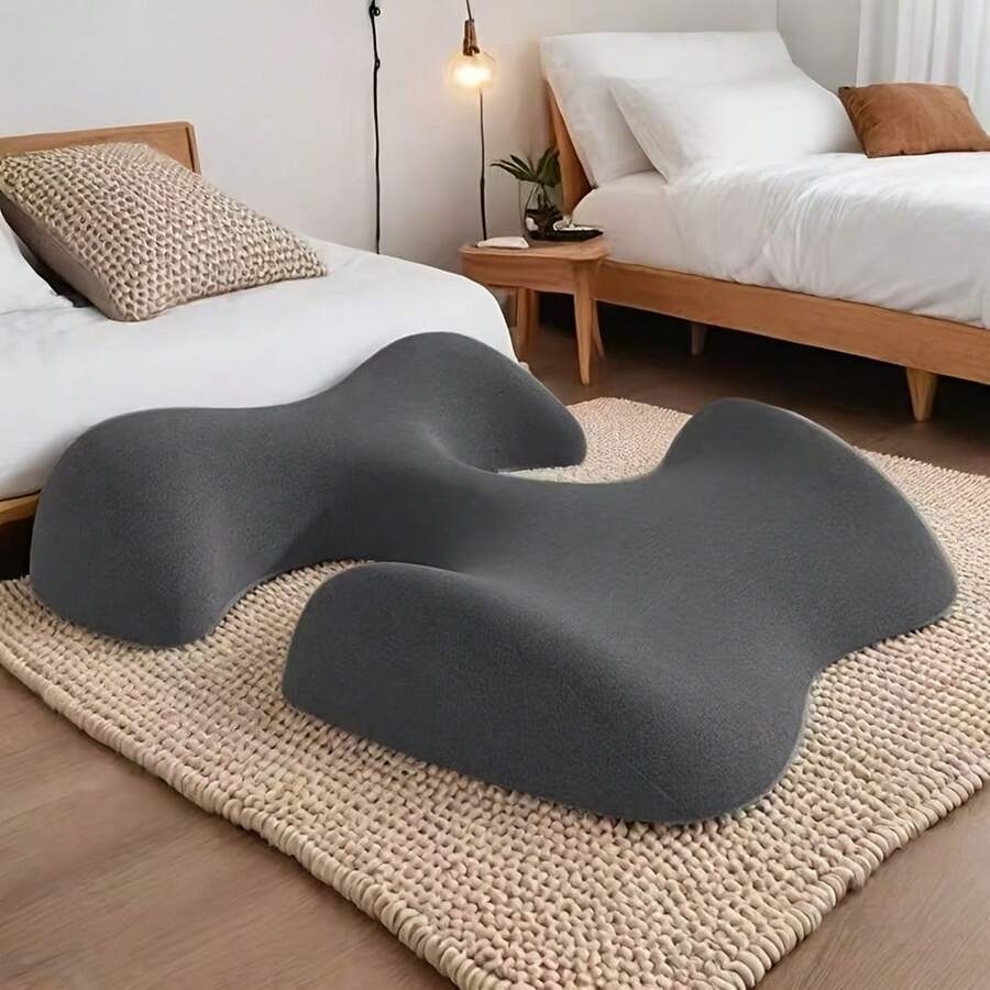 Breastfeeding Mother's Reclining Pillow With Breast Pad, Beauty Bed Special Memory Foam Pillow, Beauty Salon Reclining Pillow, Massage Reclining Pillow, Soft Polyester Fabric, Polyurethane Filling, Zipper Design, Suitable For Adults, All-Season Multi-Functional Use, Christmas Gift - Màu Xám nhạt - Xem 1