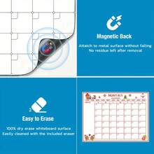 1 pieza Calendario magnético para refrigerador, Plan semanal, Hoja de registro del plan mensual, Succión magnética en el refrigerador, Conveniente para mensajes diarios, Se puede usar como memo diario
