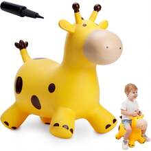 TOY Giraffe Bouncy Horse Hopper For Toddlers, Bouncy Animals Jumping Horse, Inflatable Ride On Bouncer Hopping Toys Gifts For Boys Girls 18 Months 2 3 4 5 6 Years Old - 綠色彈跳恐龍 - 查看 6