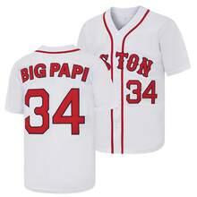 ST John's Shamrocks Camiseta de béisbol # 34 blanca de SANTO DOMINGO Big Papi, de tela elástica - bordado delicado, estilo deportivo retro, elegante, casual, con hebilla frontal suelta, adecuada para béisbol y actividades temáticas casuales