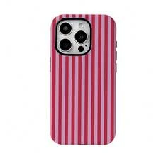 2-In-1 (Double Layer) Phone Case. Classic Line Design, Pink Background With Red Line Phone Case, Magnetic Film 2-In-1 Compatible With Apple, Cute, Durable, Unique, Suitable For Christmas, New Year, Festival, Holiday Gifts For Women, Compatible With IPhone 17, 17 Pro Max, 17 Pro, 17 Air, 16, 16 Pro, 16 Pro Max, 15, 15 Plus, 15 Pro Max, 15 Pro, 14, 14 Pro, 14 Pro Max, 14 Plus, 13, 13 Pro Max, 13 Pro, And More. - Multicolor - View 18