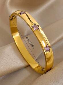 Juego de pulseras elegantes y lujosas con textura de trigo y estrella rosa para mujeres, de acero inoxidable chapado en oro de 18K o cobre con circonita, regalo para mamá en Navidad, Acción de Gracias, Halloween, boda, fiesta, diario, aniversario, San Valentín, cumpleaños, dama de honor, joyería bohemia