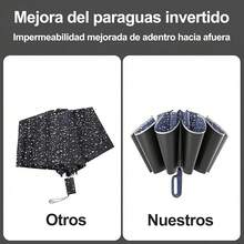 Paraguas Plegable Automático, sombrillas para el sol, Resistente al Viento y Lluvia con Protección UV, Paraguas con 10 varillas, Portátil para Hombres y Mujeres - azul - Ver 6
