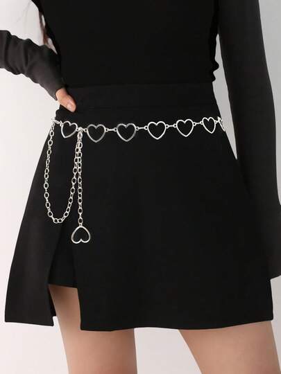 Gothic Style Heart-Shaped Gold Waist Belt/Chain/Belt/Body Chain, Suitable For Daily Wear, Parties, Concerts, Beach Vacations, Halloween Costumes, Accessories For Women