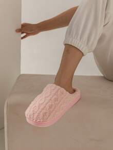 Unisex Plüsch Hausschuhe, Cartoon Bär Design, Rutschfeste Warme Innenfütterung, Paar Hausschuhe, Damen/Herren, Pink