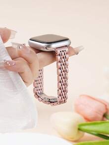 1pc Women's Girl's Rose Gold Slim Stainless Steel Band Compatible With Apple Watch Band Series 10 9 8 7 6 5 4 3 2 1 38mm 40mm 41mm 42mm 44mm 45mm 46mm 49mm Ultra 1/2 SE Wristband Replacement For Watch Strap,Best Present To Girlfriend,Friend And Family For Valentine's Day,Birthday And Mother's Day