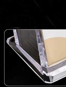 1 件办公桌上的亚克力名片夹，透明塑料桌面名片展示架，名片夹，名片盒，可容纳 30-50 张名片，亚克力名片展示架