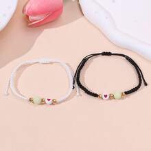 Set de 2 brățări cu mărgele care strălucesc în întuneric, pentru femei, cupluri, prietenie, zi de zi, festival, accesorii pentru ținute de petrecere