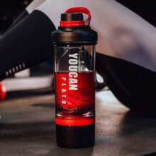 21oz Protein Shaker Bottle With Powder Storage Container-Shaker Cups Protein Shakes-Pre Workout Bottle-Mixer Cup-Gym Sport Bottle -Made With Tritan With Wire Whisk Balls - 紅色 - 查看 6