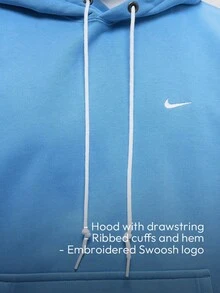 Áo hoodie thể thao nam Nike Solo Swoosh, giữ ấm, thoáng khí, thoải mái, mềm mại, co giãn, thân thiện với da, logo, đa năng, gym, đi làm hàng ngày, streetwear, dạo phố, màu xanh, DX1355-412 - màu xanh da trời - Xem 4