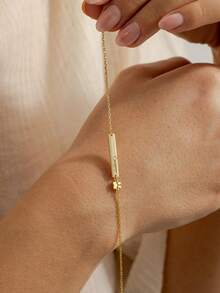 Personalized Paw Print Bar Bracelet,Custom Pet Memorial Gift, Dog Mom Jewelry, Pet Lover Keepsake, Engraved Bracelet For Pet Loss,Simple And Exquisite Stainless Steel Jewelry, Pet Lovers',Birthdays, Valentine's Day, Christmas, Halloween Gifts For Men And Women. - Multicolor - View 5