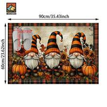 1 set/1 pièce/2 pièces Tapis de porte antidérapant avec motif d'automne, de citrouille et de nain. Tapis de porte en super fibre antidérapant, convient pour la décoration de fête de Thanksgiving, la cuisine, la salle de bain, la salle à manger, la chambre à coucher. Peut être offert comme cadeau de Thanksgiving.