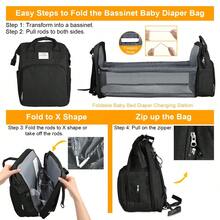 Diaper Bag Backpack, Multifunctional Baby Changing Bag With Baby Carrier And Insulated Bottle Pocket, Large Capacity Diaper Backpack For Boys And Girls, Waterproof And Stylish - Tặng kèm ô che nắng + thuốc chống côn trùng - Xem 4