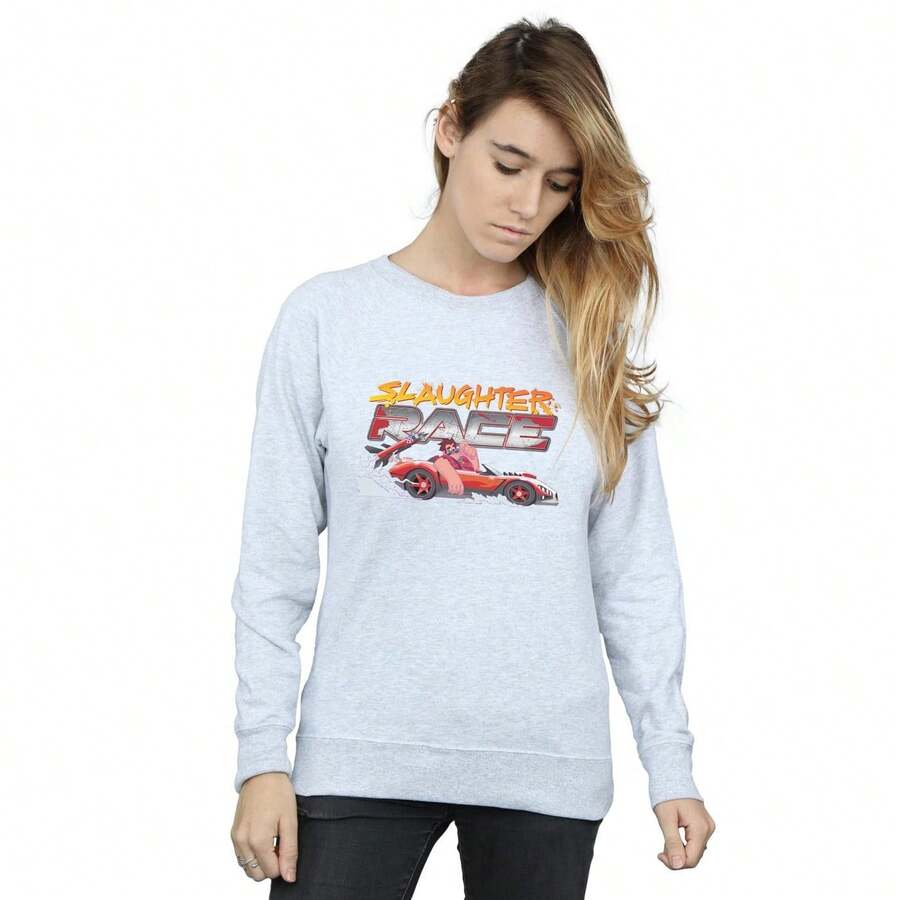 Disney Damen/Frauen Wreck It Ralph Slaughter Race Sweatshirt (Sports Grau) - Grau - Übersicht 1