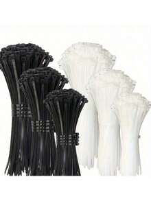 100 قطعة من رباطات الكابلات النايلون الصناعية عالية القوة ذاتية الإقفال باللون الأسود