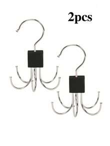 1/2 pièces, Crochet de suspension en métal à six griffes, cintre de ceinture pivotant à 360° avec 6 crochets, étagères de rangement de ceinture pivotantes, organisateur de ceinture pour placard, crochets de rangement pour dortoir sans perçage, crochet multifonction pour vêtements et chapeaux pour la maison, convient pour les débardeurs, sacs, ceintures, soutiens-gorge, sous-vêtements, écharpes et cravates, accessoires de salle de bain, décoration de la maison, décorations de Noël