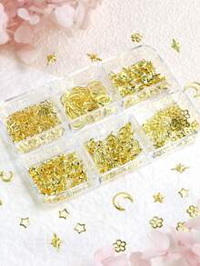 1盒混色星星與月亮金色吊墜填充料，環氧樹脂模具填充材料，DIY手工藝用品，珠寶製作配件 - 彩色 - 查看 4