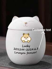 Urnas para Animais de Estimação, Latas para Gatos e Cachorros, Texto e Imagens Personalizáveis, Latas Lacradas, Urnas, Caixas Comemorativas à Prova de Umidade, Latas de Cremação para Animais de Estimação Falecidos, Latas para Animais de Estimação, Estatuetas Manechnico, Latas de Armazenamento Multifuncionais, Latas de Armazenamento de Chá, Latas Lacradas de Porcelana, Uma Bolsa de Armazenamento é Incluída como Brinde