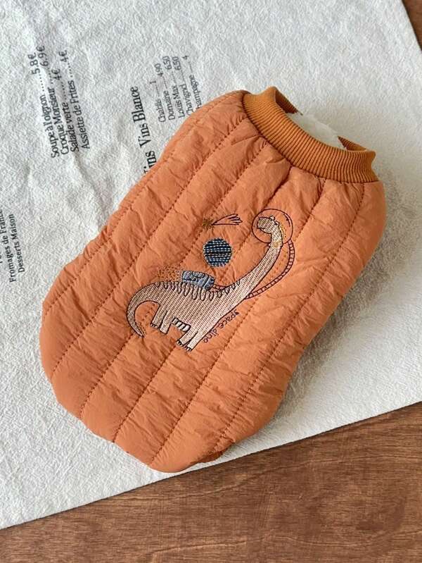 Dinosaur Pattern Padded Coat, New Pet Clothes For Dogs & Cats, High Elasticity Legs, Suitable For Autumn/Winter, Teddy, Poodle, Small Dogs