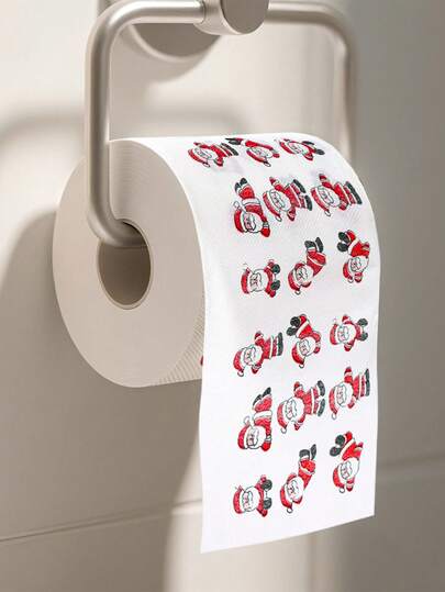1 件圣诞卫生纸卷，10*10 厘米圣诞老人印花纸巾，圣诞快乐家居装饰，圣诞派对用品，圣诞装饰，家居圣诞装饰，圣诞礼物，冬季装饰，家庭聚会用品，节日配饰，圣诞礼物，圣诞厕所装饰，非常适合餐厅/咖啡馆/厨房/浴室使用，新年派对装饰