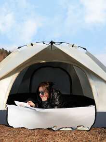 [Quick-Deploy Automatic Tent] 2-4 Person Quick-Deploy Automatic Tent - Waterproof & UV Protection, Mosquito-Proof, Portable Square Zippered Shelter - Polyester Fiber Material For Outdoor Camping