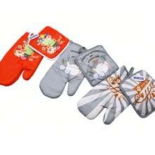 VENECIA Guante de horno y almohadilla resistente al calor para cocina diferentes diseños. - Multicolor - Ver 5