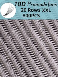 800 Stück 20 Reihen XXL Tablett Volumen 3D 4D 5D 6D 8D 10D 2D handgefertigte russische Volumen Promade Volumen Fächer Ultra-Schnell schmale spitze scharfe dünne Basis importierte koreanische PBT Faser Ultra dunkel weich C D Locken 8-15mm vorgefertigte Fächer Wimpernverlängerungen Premium Profi