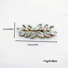 Presilha de cabelo dourada em formato de folha de cristal de luxo (iridescente/rosa roxo ombré), presilhas de garra, prendedor de cabelo, presilhas de cabelo