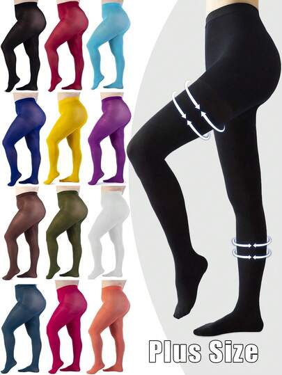 1 Paar farbenfrohe Damen Hochtaillierte halbtransparente superelastische Strumpfhose - 80D Herbst und Winter Strumpfhose, einfarbig, bequem und passgenau, von Hand gewaschen/nicht chemisch gereinigt, multifunktionale Beinbekleidung, hochtailliertes Design, glatte Textur Stoff, saisonale Beinbekleidung, klassische Strümpfe, strapazierfähige dehnbare Strümpfe, geeignet für den täglichen Gebrauch