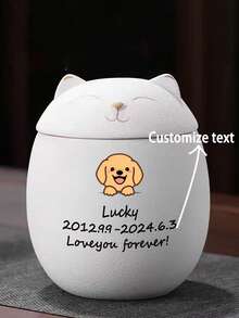 Urnas para Animais de Estimação, Latas para Gatos e Cachorros, Texto e Imagens Personalizáveis, Latas Lacradas, Urnas, Caixas Comemorativas à Prova de Umidade, Latas de Cremação para Animais de Estimação Falecidos, Latas para Animais de Estimação, Estatuetas Manechnico, Latas de Armazenamento Multifuncionais, Latas de Armazenamento de Chá, Latas Lacradas de Porcelana, Uma Bolsa de Armazenamento é Incluída como Brinde