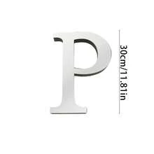 Silver Mirror Alphabet A-Z Wall Stickers - 10/15/20/30cm Tall Letters & Symbols Sold Separately, Dual-Layer Design: Reflective Acrylic Top + 1cm Thick Foam Base With Adhesive, Apply Together For 3D Effect Or Use Only Mirror Layer, Create Custom Words On Walls/Windows, Ideal For Marriage Ceremony Initials, Inspiring Messages In Work Areas, Romantic HOME Displays