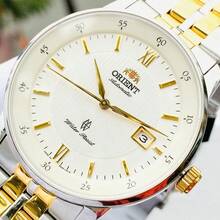 ORIENT Herren Quarzuhr - Edelstahlarmband, weißes Zifferblatt, 100M wasserdicht, modischer koreanisch-japanischer Stil SER02001W0