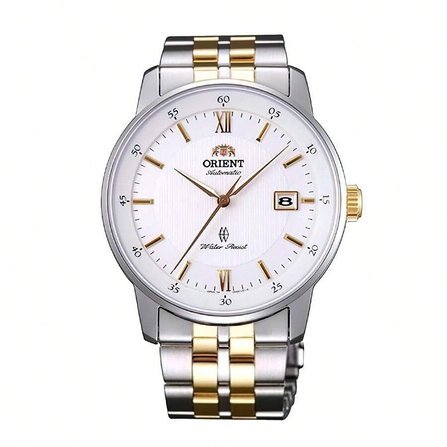 ORIENT Herren Quarzuhr - Edelstahlarmband, weißes Zifferblatt, 100M wasserdicht, modischer koreanisch-japanischer Stil SER02001W0