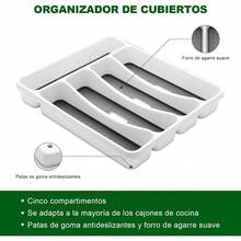 60+1Cubiertos de Acero Inoxidable Juego de Cubiertos de Acero Inoxidable para 12 Personas Porta Cubiertos De Cocina Con Cuchillos para Carne, Cucharas, Apto para Lavaplatos, para Hogar, Restaurante - Pago - Ver 5
