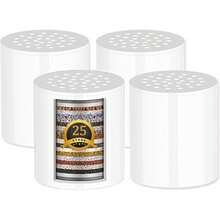 Cartucho de Filtro de Ducha Universal de 25 Etapas, 4 Paquete Cartuchos de Reemplazo del Purificador de Agua, para Eliminar Cloro, Impurezas y Olores, Reduce el Agua Dura, Mejorar la Salud de la Piel - 1 - Ver 8
