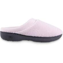 Isotoner Women's Terry And Satin Slip On Cushioned Slipper With Memory Foam For Indoor/Outdoor Comfort Flat Sandals - 花瓣粉紅 - 查看 5